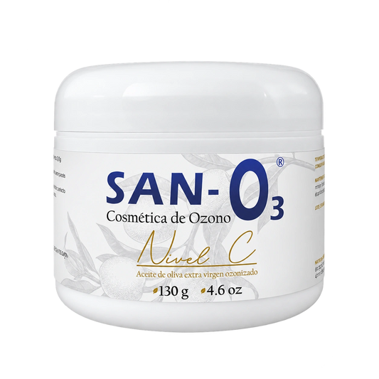 Bálsamo de oliva ozonizado · Nivel C SANO3, 130 g, vista del envase