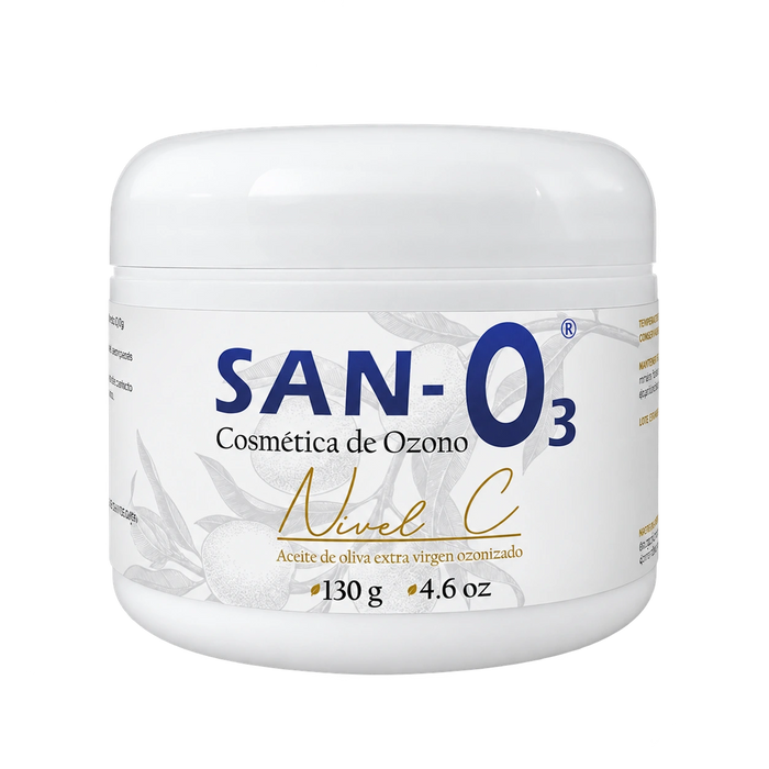 Bálsamo de oliva ozonizado · Nivel C SANO3, 130 g, vista del envase