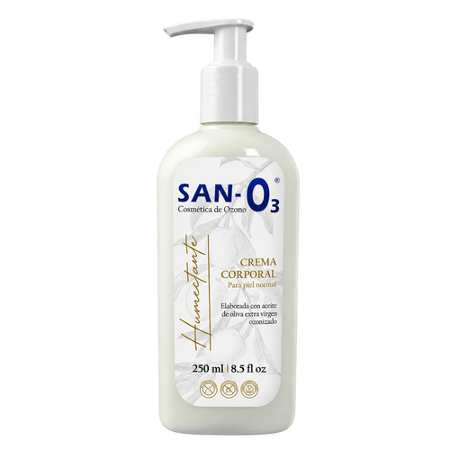 Crema corporal humectante con ozono SANO3, 250 ml, vista del envase