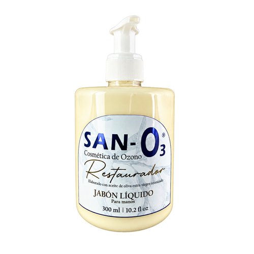 Jabón líquido para manos con ozono SANO3, 300 ml, vista del envase