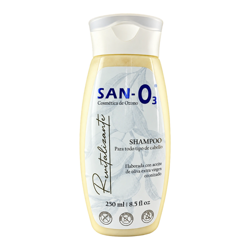 Shampoo revitalizante con ozono SANO3, 250 ml, vista del envase